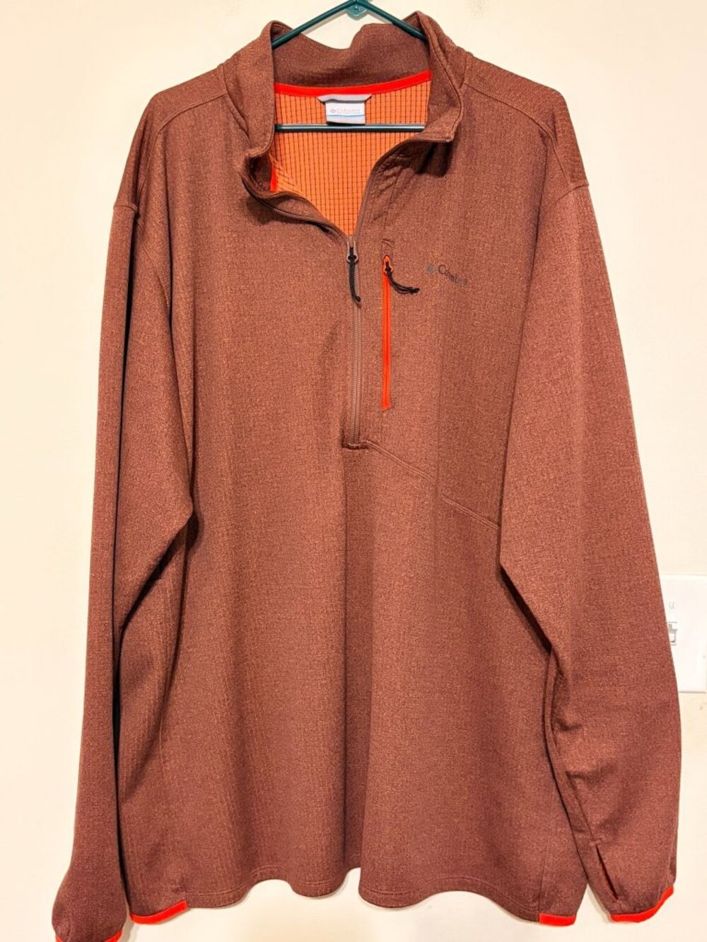 Columbia Men's Park View Fleece Half Zip Orange Brown Size 3XLT 3XL Tall